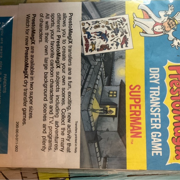 SUPERMAN PRESTO MAGIX PICTURE MAGIC DRY TRANSFER GAME BY PAPER MATE .1978 DC - Picture 2 of 2
